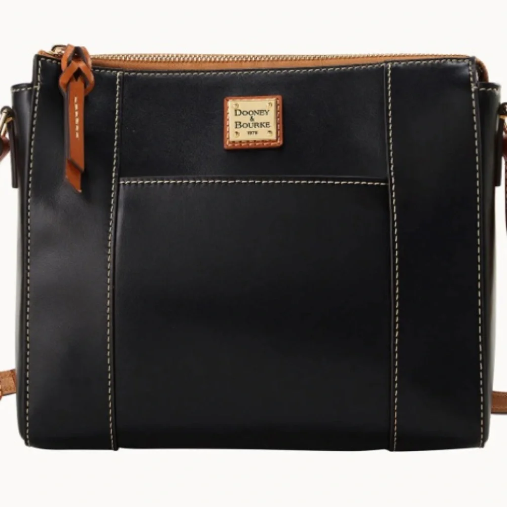 Dooney & Bourke EUC Black/brownWexford Leather Lexington Crossbody Bag - Picture 3 of 16